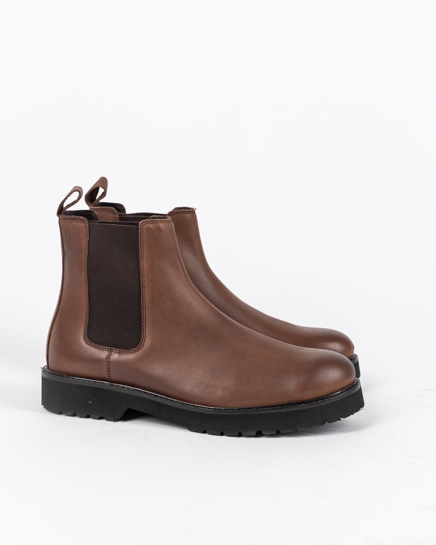 Chunky Brown Chelsea Boots