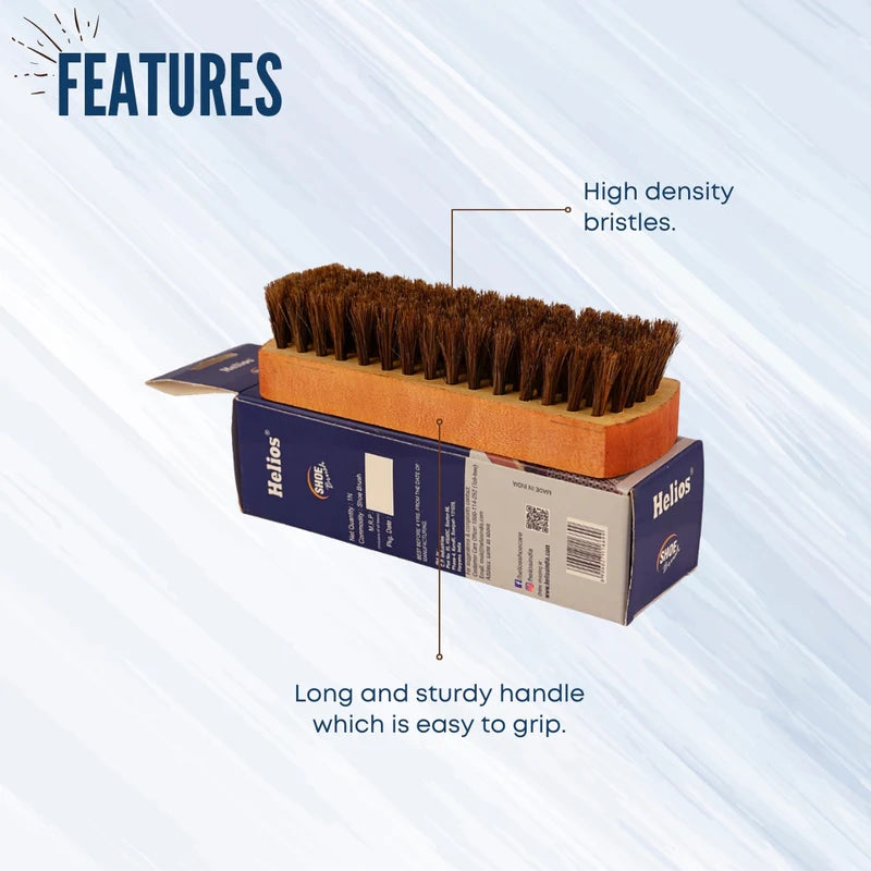 Helios Natural Hair Leather Shoe Brush