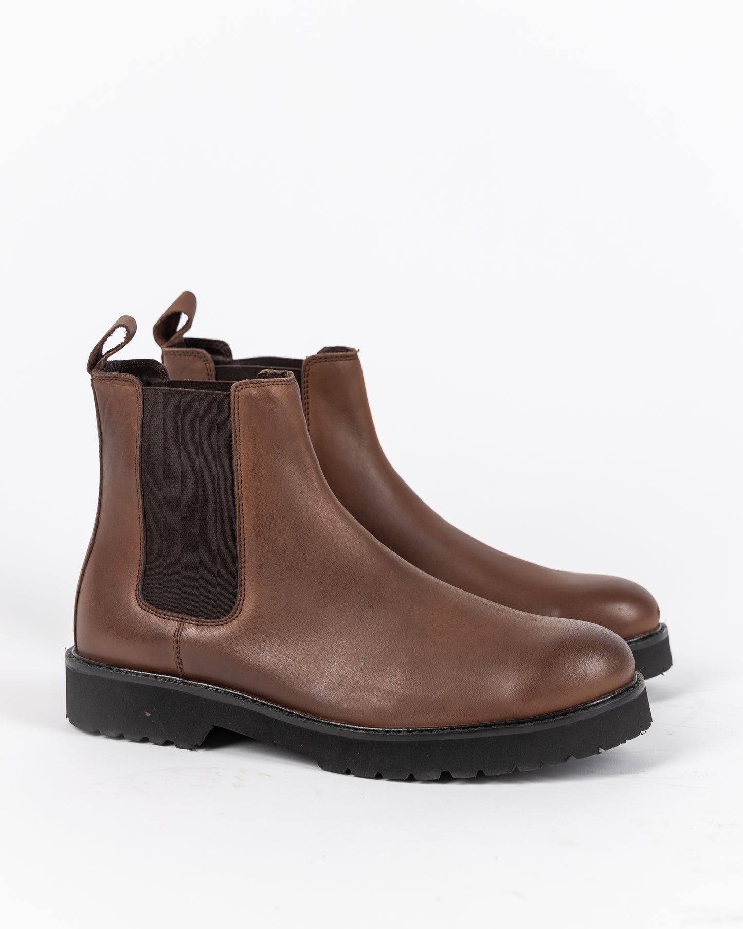 Chunky Brown Chelsea Boots